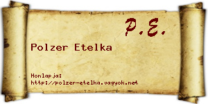 Polzer Etelka névjegykártya